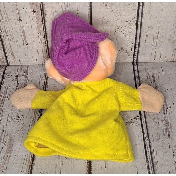 9" Vintage Walt Disney World Snow White Seven Dwarfs Dopey Plush Hand Puppet Toy - Picture 2 of 4